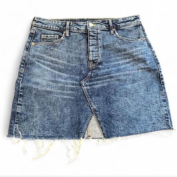 Old Navy Dark Blue Denim high rise skirt size 10 - Picture 1 of 8